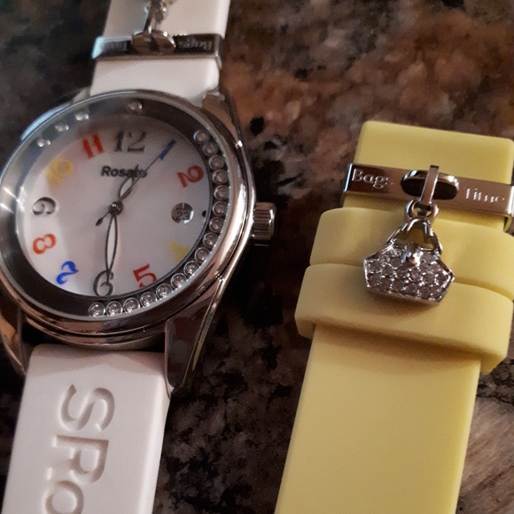 SALE!! S Rosato watch by Bags Time white and yellow. 3 - Picture 1 of 8